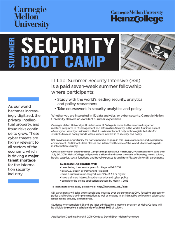 CMU Summer Security Fellowship